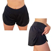 Comprar Short Duplo Feminino Academia Fitness Dry Fit Treino Corrida