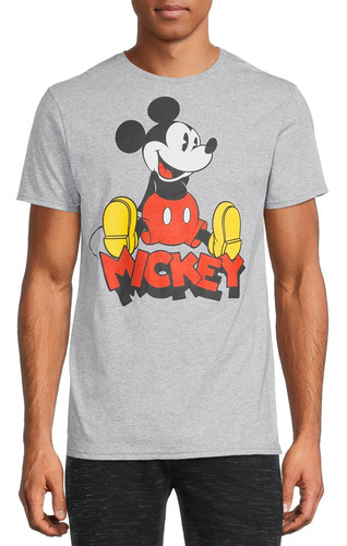 Camiseta Vintage Talla S Para Hombre Disney Color Gris
