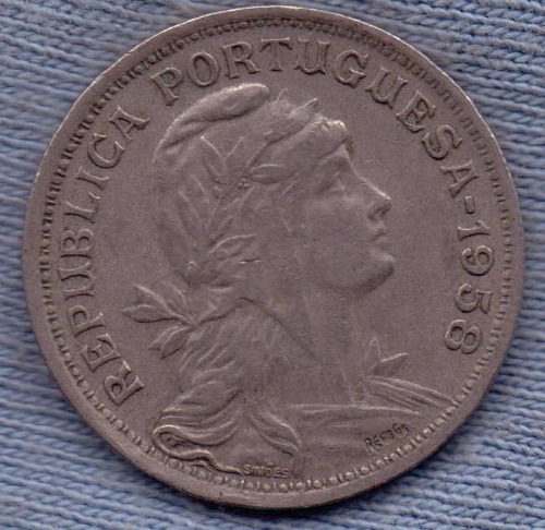 Portugal 50 Centavos 1958 * Republica *