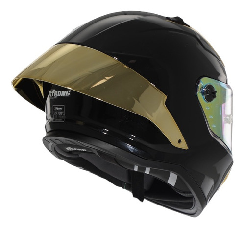 Casco Certificado Ece Para Moto Dot Integral Xtrong R1 Negro Brillante L