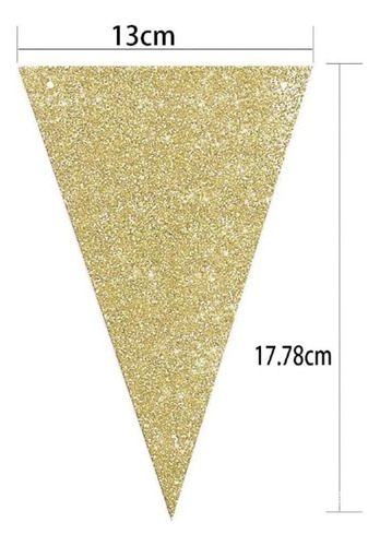 1 Juego De Bandera Triangular Dorada Y Verde Para Decoración