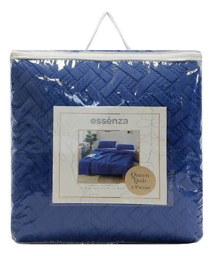 Edredón Azul Con Textura Classic Blue Queen Diseño De La Tela Liso