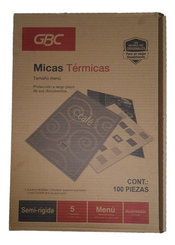 Micas Térmicas Gbc Tamaño Doble Carta  292mmx445mm