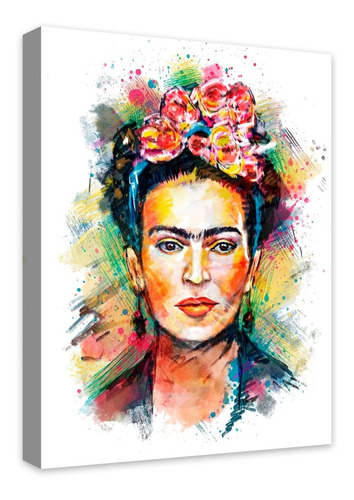 Cuadro Decorativo Canvas Moderno Frida Kahlo Acuarela