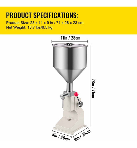 Máquina De Llenado De Líquidos Manual De 10 A 110 Ml,
