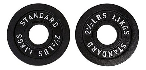 Placas De Peso Ader Black Olympic 1.25lb-100lb 2''