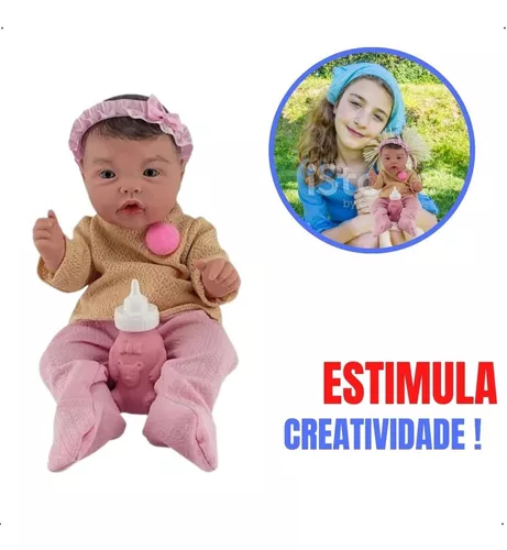Boneca Bebê Reborn Realista Menina Silicone Pode Dar Banho - Milk