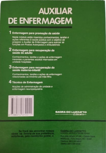 Livro Auxiliar De Enfermagem - Recuperação Materno-infantil (Usado)