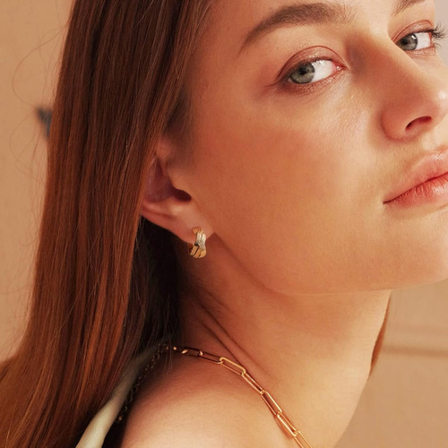 Pendientes De Aro Oro De 18 Quilates Para Mujer Joyas Moda