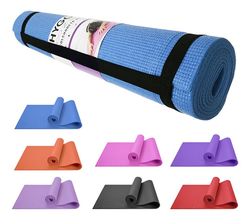 Imagen 8 de 10 de Mat Yoga Colchoneta Pilates Antideslizante Pvc 8mm + Correa