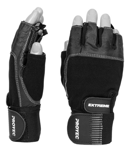 Guantes Proyec Extreme Gimnasio Gym Cuero Pesas Funcional