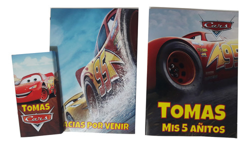 Souvenir Cars 18 Bolsitas Cumple 18 Libritos Y 18 Lapices X6