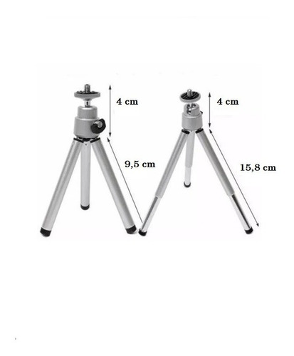 Imagem 7 de 7 de Mini Tripe Metal Cameras Celular Tablet Youtube Youtuber