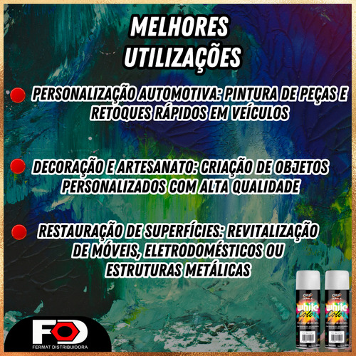 Kit 7 Tinta Spray Uso Geral 340ml Várias Cores Metal Mdf