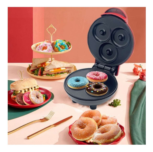 Mini Máquina Para Hacer Donas De 3 Moldes Portátil Y Rápida