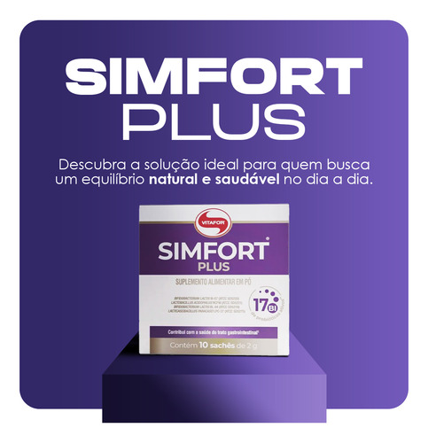 Simfort Plus Caixa Com 10 Saches De 2g Vitafor 4g/dose