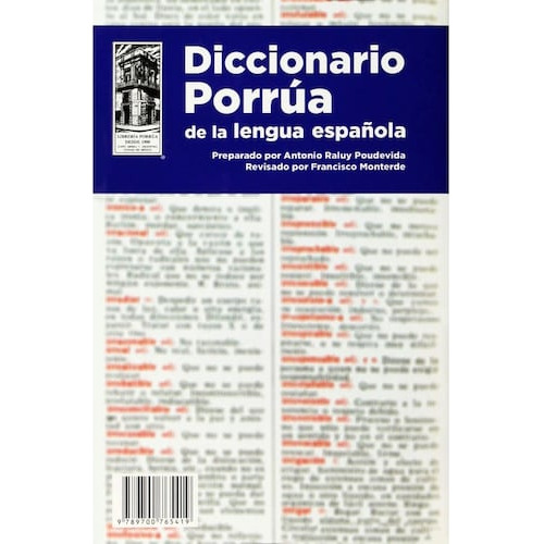 Diccionario Porrua De La Lengua Española A Raluy Y Fmonterde
