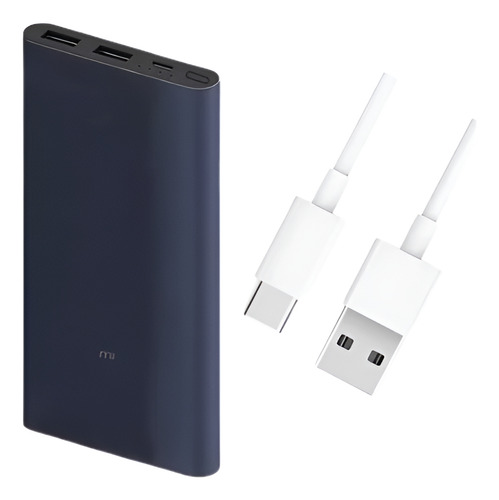 Carregador Portátil Power Bank Fast Charge Xiaomi 10000mah Cor Preto