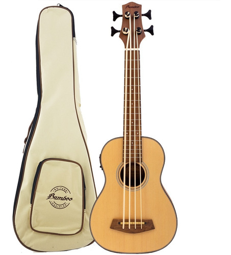 Ukelele Bajo Uke Bass Electroacustico Afinador Funda Pua