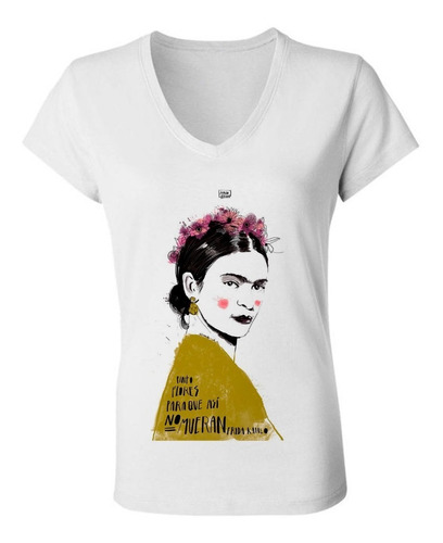 Remera Mujer Escote V - Frida Kahlo - Pinto Flores