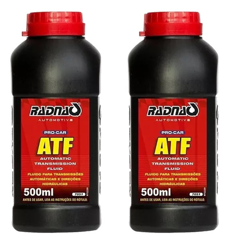 Kit 2 Oleos  Hidraulico Radnaq 500ml Atf