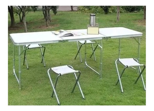 Imagen 3 de 7 de Mesa Plegable Transportable Lavable Camping 180x60cm