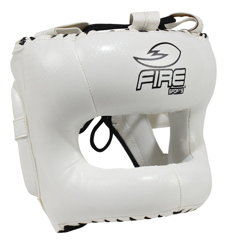 Careta Box Barra Fire Sports® Pvc Protector Cabeza Blanco