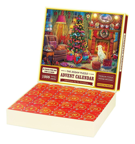 Rompecabezas Navideño Divertido En 24 Cajas Calendario De