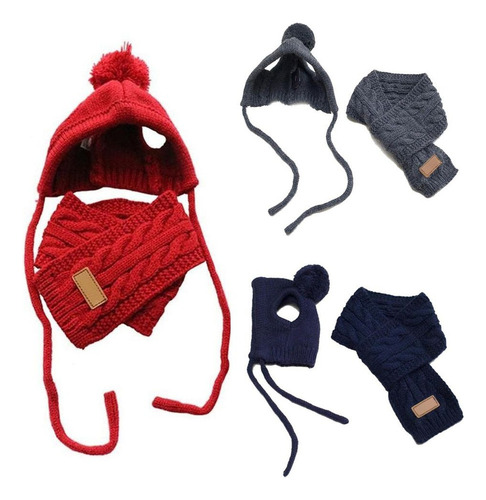 C Disfraz De Mascota, Gorro, Bufanda Tejida, Cálida, Ropa