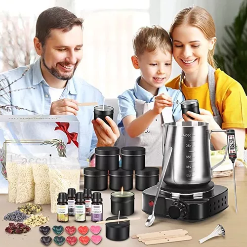 Kit de fabricación de velas, suministros para hacer velas, kits de  manualidades para adultos, principiantes, niños, incluyendo cera, mechas, 6  tipos