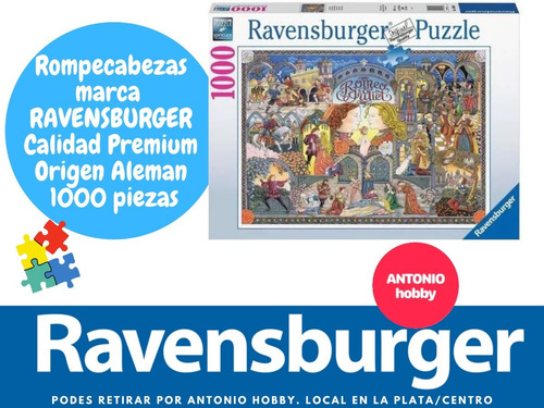 Imagen 2 de 7 de Puzzle Ravensburger 1000 Romeo Y Julieta Para Hacer Cuadro