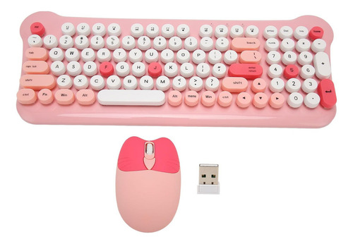 Ratón Bluetooth Juego De Teclado,teclado Y Ratón Inalámbrico Teclado Rosa