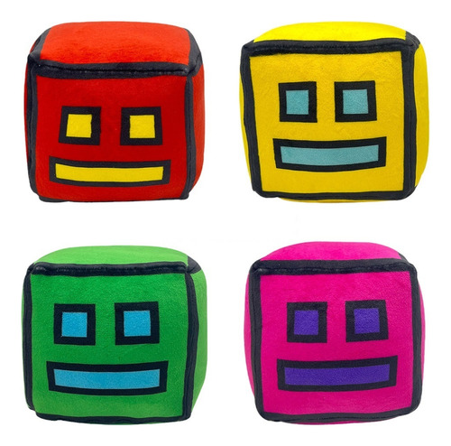 4pcs Geometry Dash Peluche Muñeca Juguete Cumpleaño Regalo