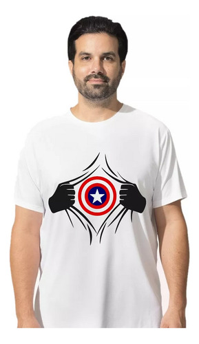 Remera Capitan America - Manga Corta - Pecho Unisex