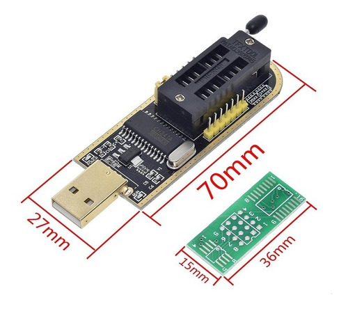 Kit Programador Usb Ch341a Eeprom + Pinza Soic8 Sop8 Bios