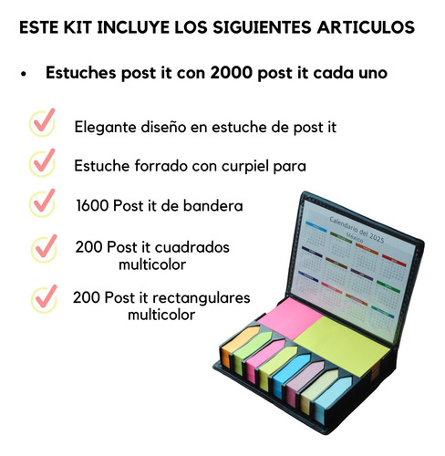 Estuche Con Notas Y Banderas Adhesivas 2000 Post It