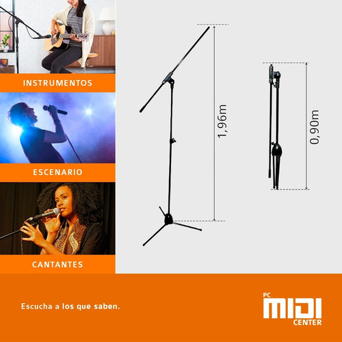 Imagen 3 de 8 de Pie De Microfono Jirafa Para Condenser Dinamico + Pipeta