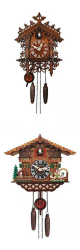 2x Reloj De Retro De Madera Relojes De Pared Reloj De
