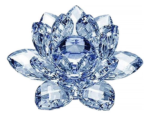 Adornos Florales De Cristal Azul Con Interior De Loto De Cri
