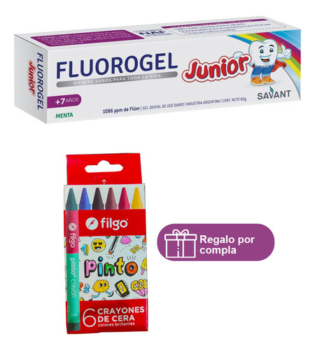 Fluorogel Junior Menta Gel Dental Con Fluor + Regalo