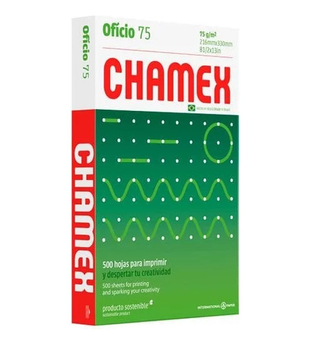 Papel Fotocopiadora Impresora Oficio Chamex Resma X500