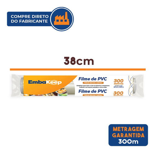 Imagem 2 de 5 de Plástico Filme Pvc - Rolo Transparente - Bobina 38cm X 300m