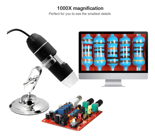 Lupa De Microscopio Con Zoom Digital Usb Con Función Otg