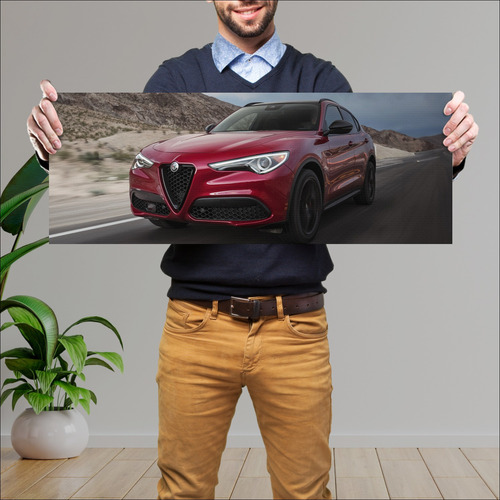 Cuadro 30x80cm Auto 2018 Alfa Romeo Stelvio Nero 413