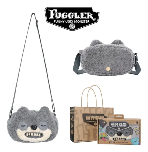 Bolsa Tiracolo Fuggler Fluffy Ugly Teeth Monster Grey 20cm