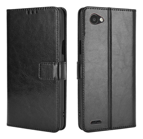 Funda De Anticaída Para LG Q6 Plus De Cuero Flip Cartera