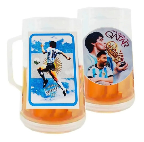 Kit X2 Unidades Vaso Chopp Cervecero Futbol Gel Refrescante