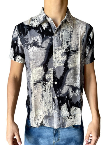 Camisa Trosero Mangas Cortas Fibrana Estampada Fiume 