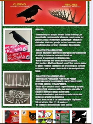 Pack Mundial Antiaves 2 Cuervos + 2m Pinches Raven Argentina