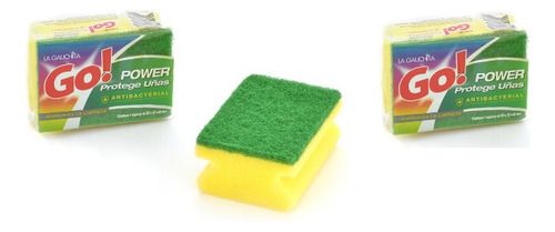 Pack X2u Esponja Fibra Antibacterial Go Protege Uñas 1u